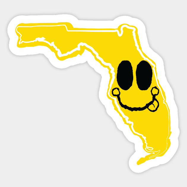 Florida Happy Face with tongue sticking out Sticker by pelagio